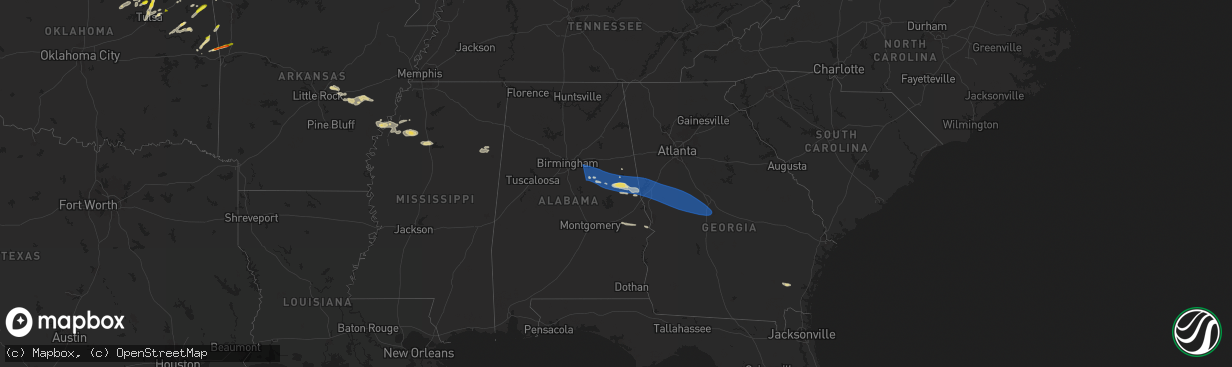 Hail map on May 18, 2025