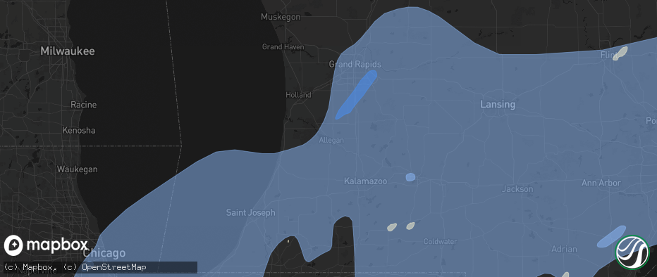 Hail map in Allegan, MI on May 18, 2026