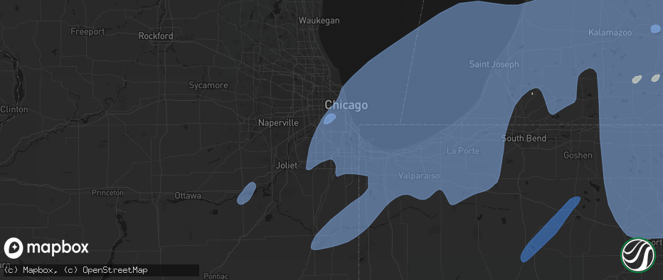 Hail map in Alsip, IL on May 18, 2026