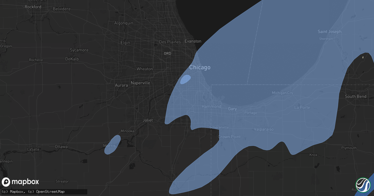 Hail map in Alsip, IL on May 18, 2026