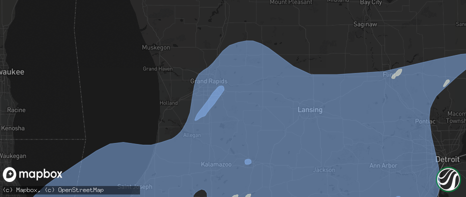 Hail map in Alto, MI on May 18, 2026