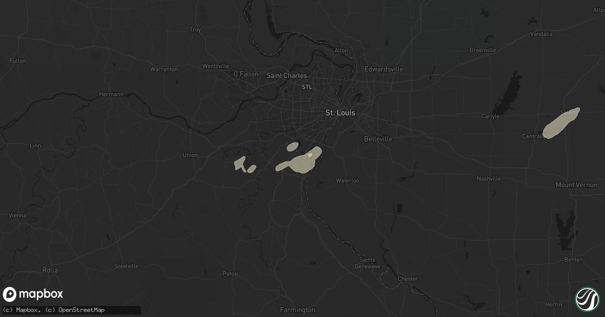 Hail map in Arnold, MO on May 18, 2026