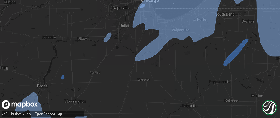 Hail map in Aroma Park, IL on May 18, 2026
