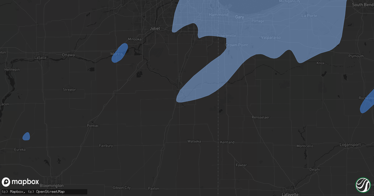 Hail map in Aroma Park, IL on May 18, 2026