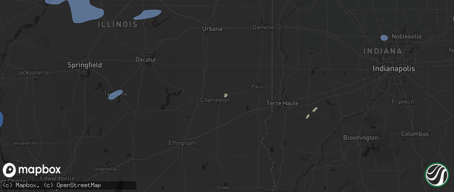 Hail map in Ashmore, IL on May 18, 2026