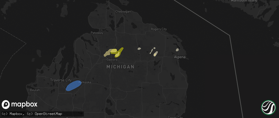 Hail map in Atlanta, MI on May 18, 2026