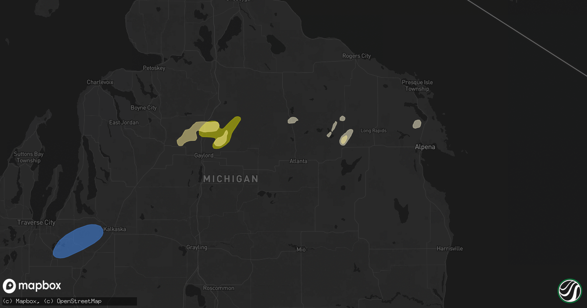 Hail map in Atlanta, MI on May 18, 2026