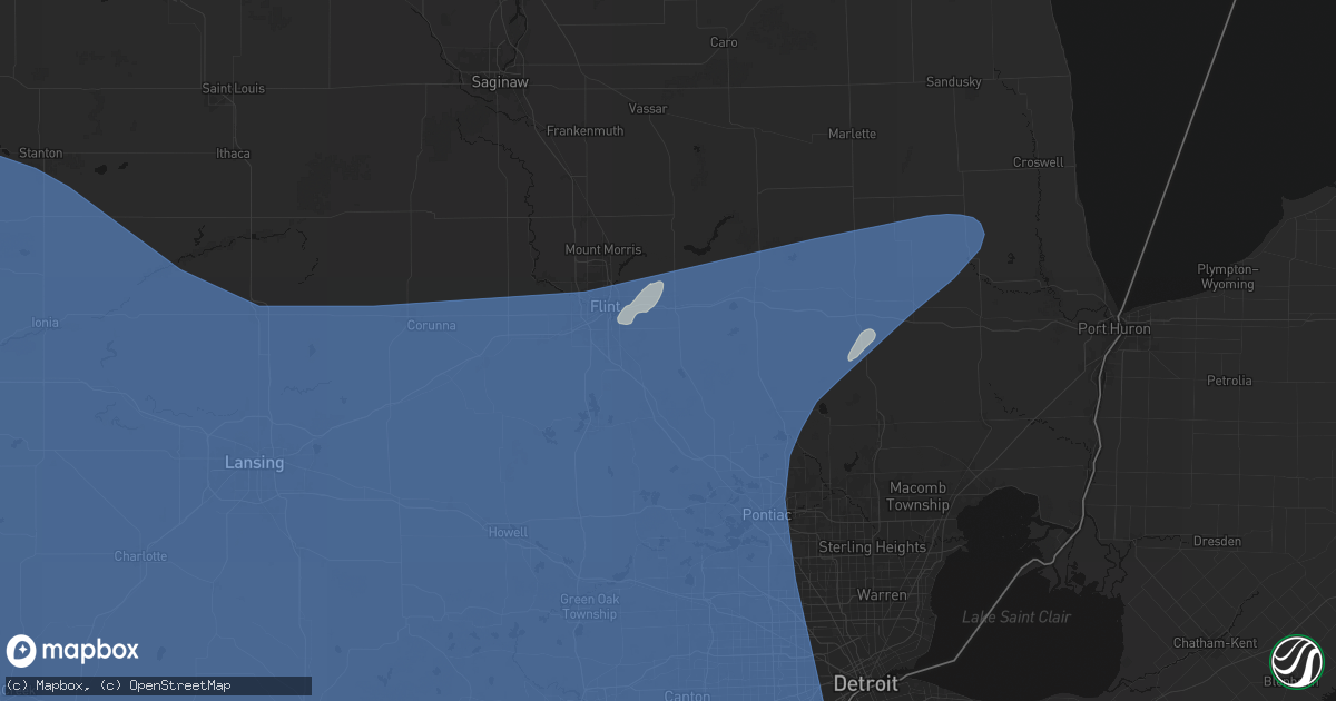 Hail map in Atlas, MI on May 18, 2026