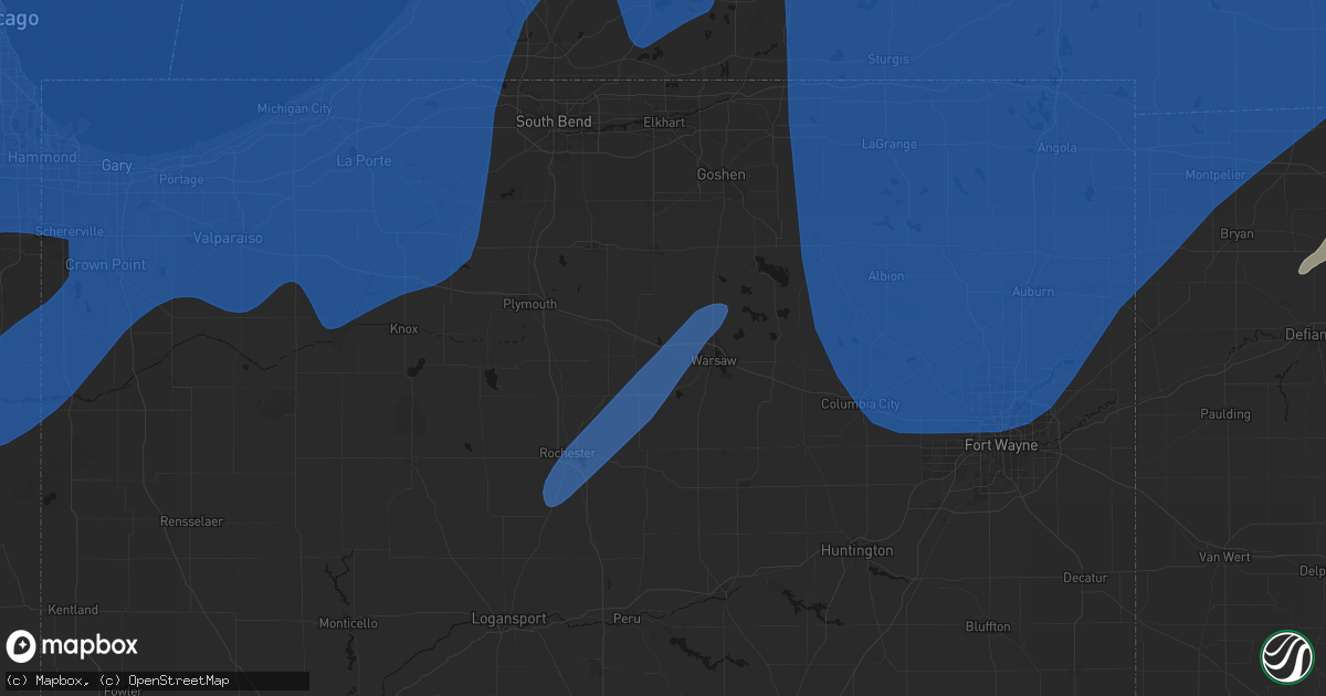 Hail map in Atwood, IN on May 18, 2026