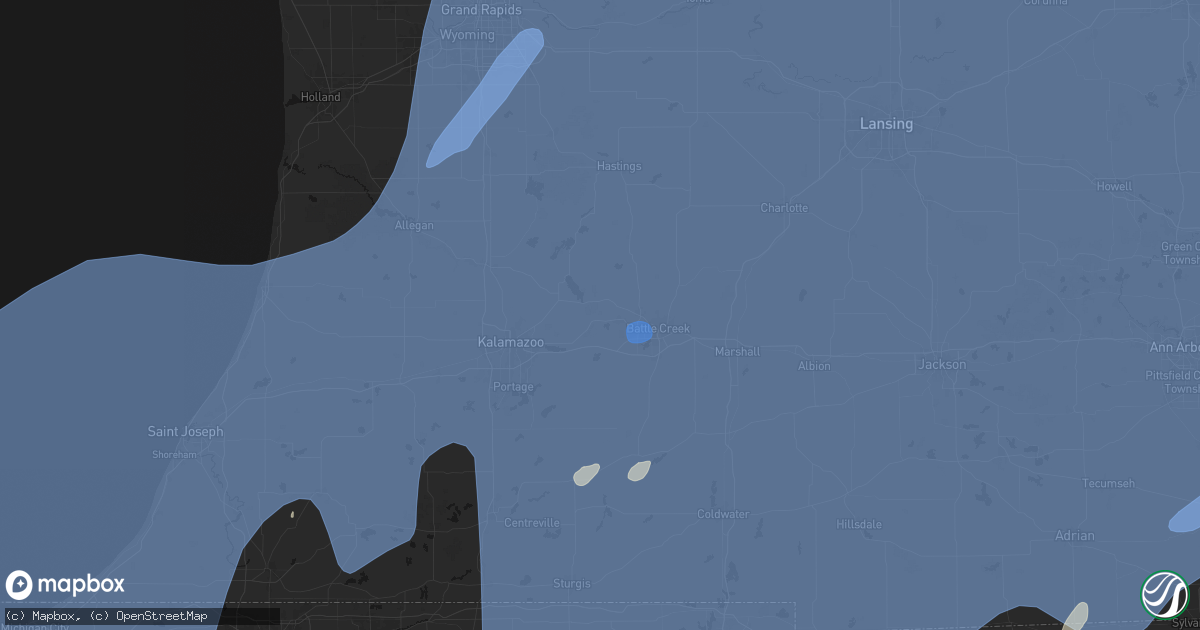 Hail map in Augusta, MI on May 18, 2026