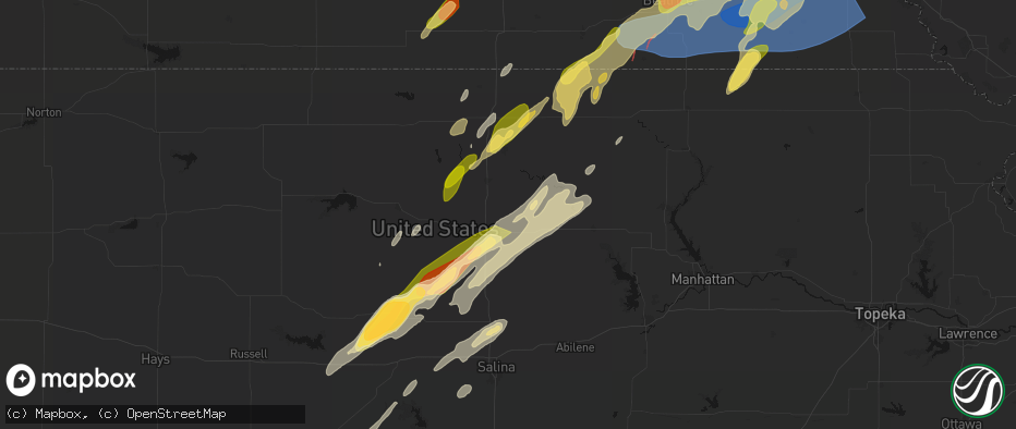 Hail map in Aurora, KS on May 18, 2026