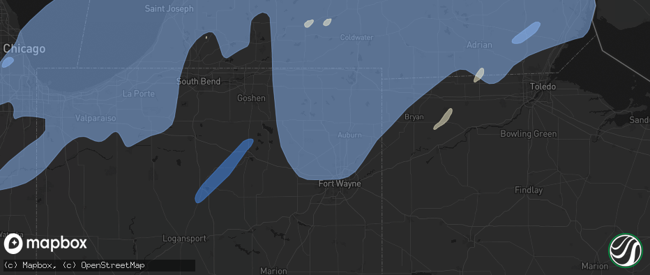 Hail map in Avilla, IN on May 18, 2026
