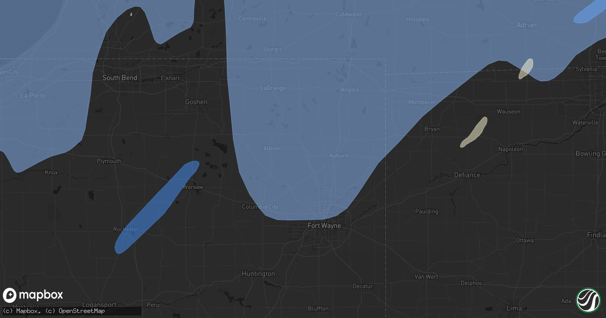 Hail map in Avilla, IN on May 18, 2026