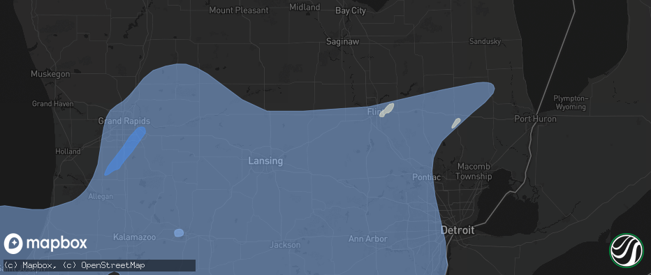 Hail map in Bancroft, MI on May 18, 2026