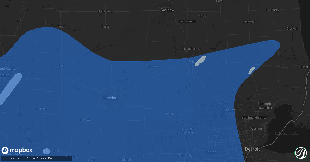Hail map in Bancroft, MI on May 18, 2026