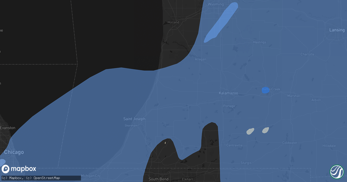 Hail map in Bangor, MI on May 18, 2026