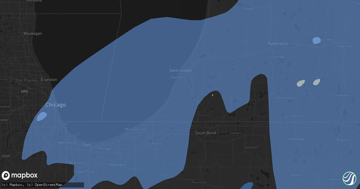 Hail map in Baroda, MI on May 18, 2026