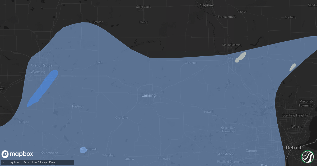 Hail map in Bath, MI on May 18, 2026