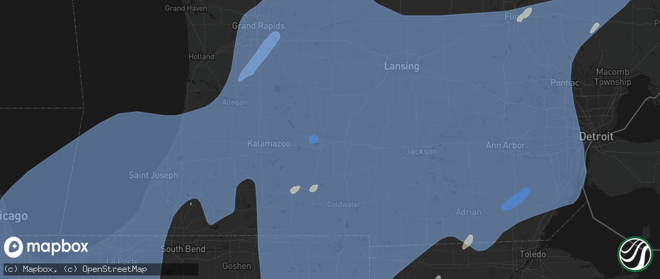Hail map in Battle Creek, MI on May 18, 2026