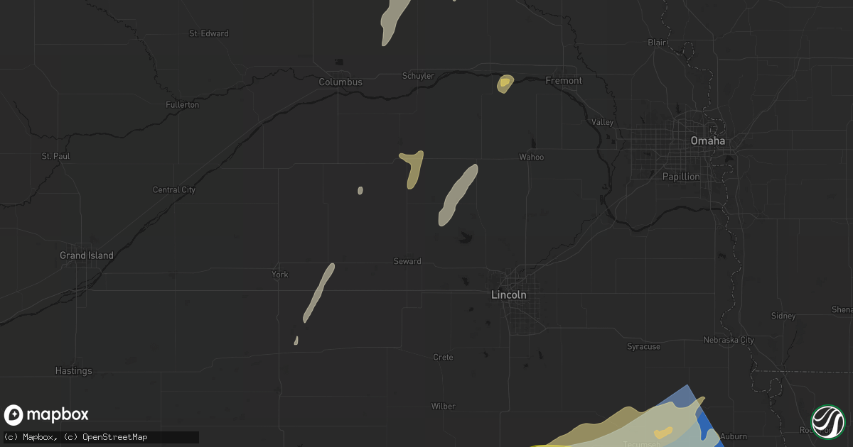 Hail map in Bee, NE on May 18, 2026