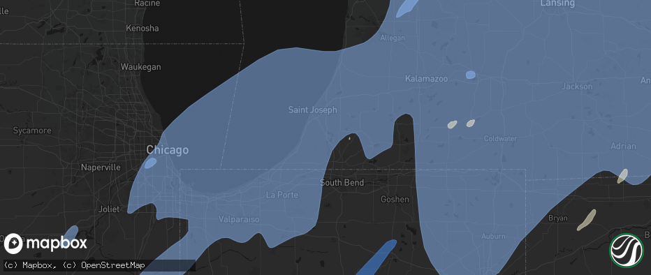 Hail map in Berrien Springs, MI on May 18, 2026
