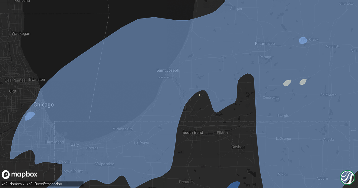 Hail map in Berrien Springs, MI on May 18, 2026