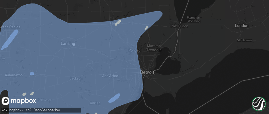 Hail map in Bloomfield Hills, MI on May 18, 2026