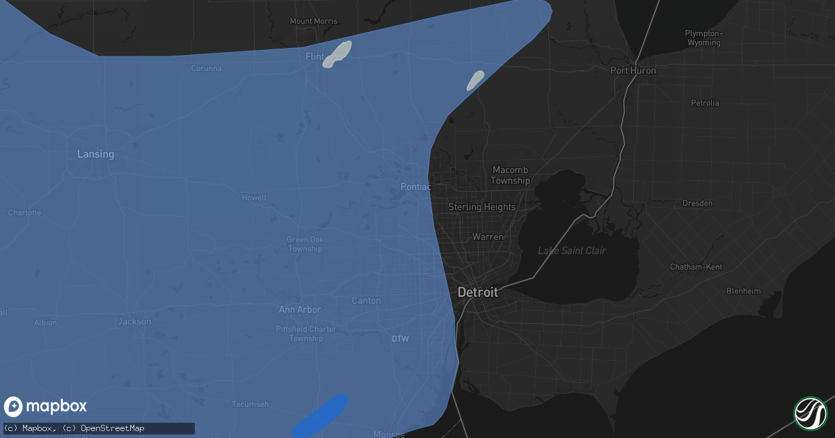Hail map in Bloomfield Hills, MI on May 18, 2026