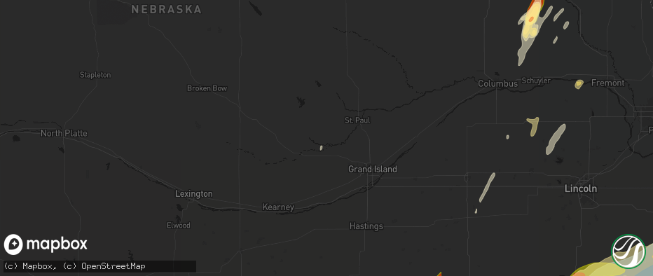 Hail map in Boelus, NE on May 18, 2026