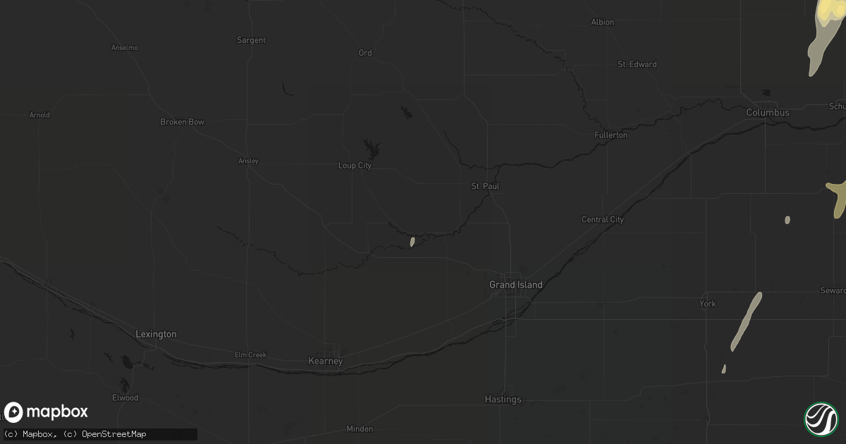 Hail map in Boelus, NE on May 18, 2026