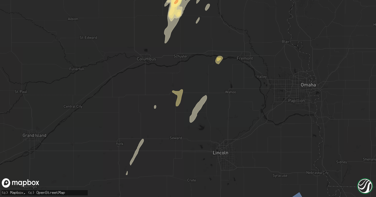 Hail map in Brainard, NE on May 18, 2026