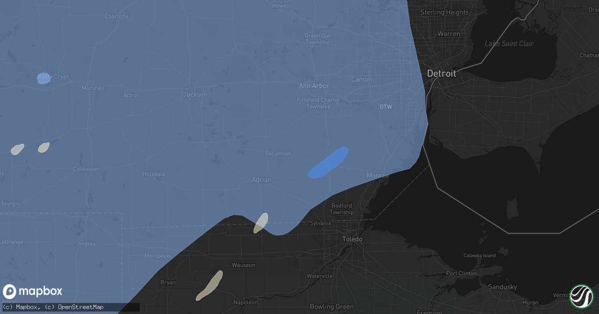 Hail map in Britton, MI on May 18, 2026