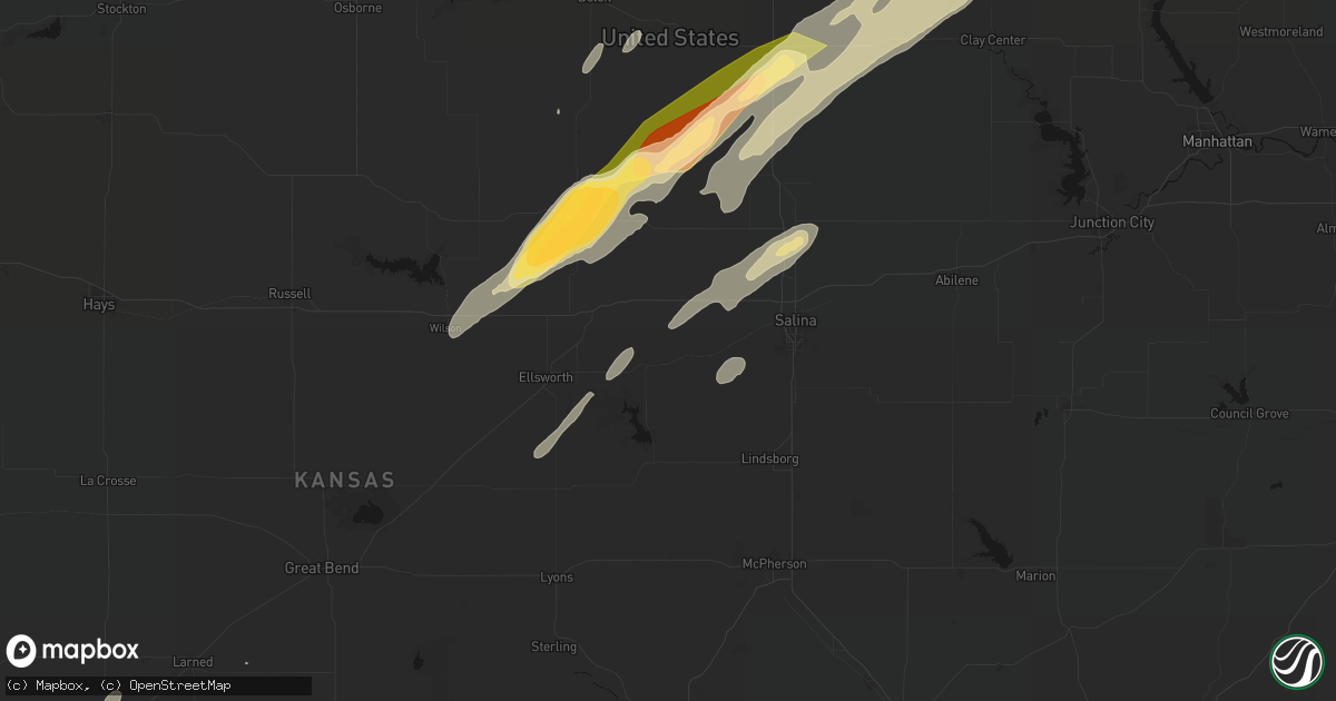 Hail map in Brookville, KS on May 18, 2026