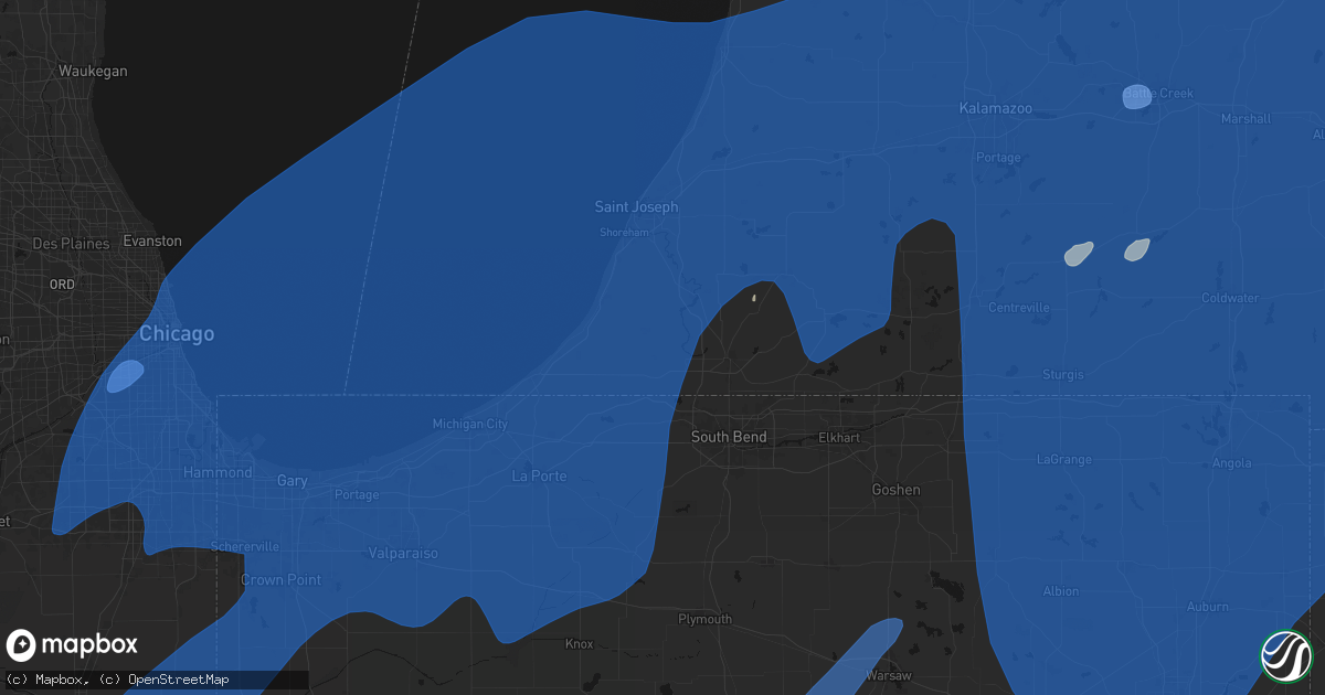 Hail map in Buchanan, MI on May 18, 2026
