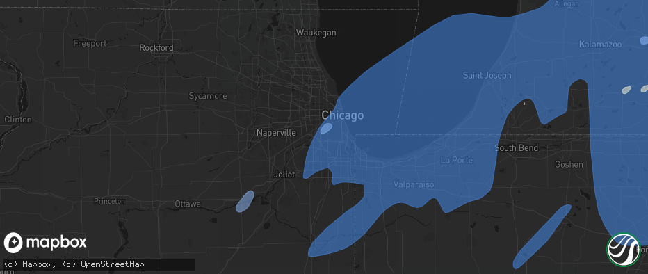Hail map in Burbank, IL on May 18, 2026