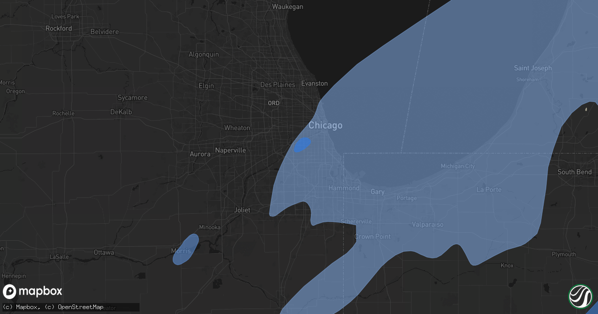 Hail map in Burbank, IL on May 18, 2026