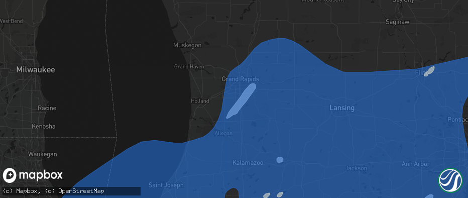 Hail map in Byron Center, MI on May 18, 2026