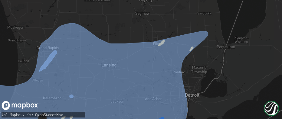 Hail map in Byron, MI on May 18, 2026