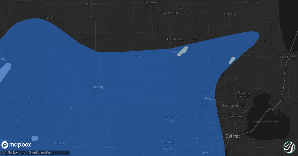 Hail map in Byron, MI on May 18, 2026