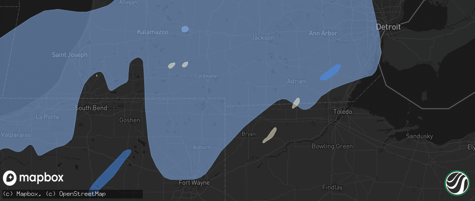 Hail map in Camden, MI on May 18, 2026