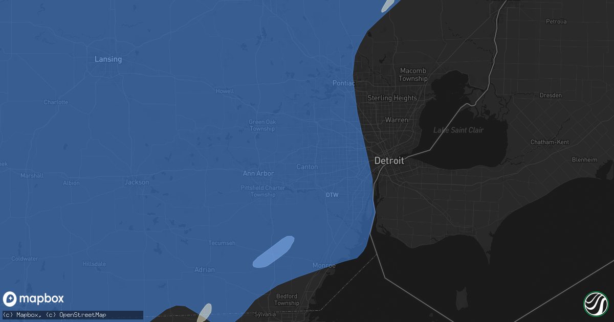 Hail map in Canton, MI on May 18, 2026