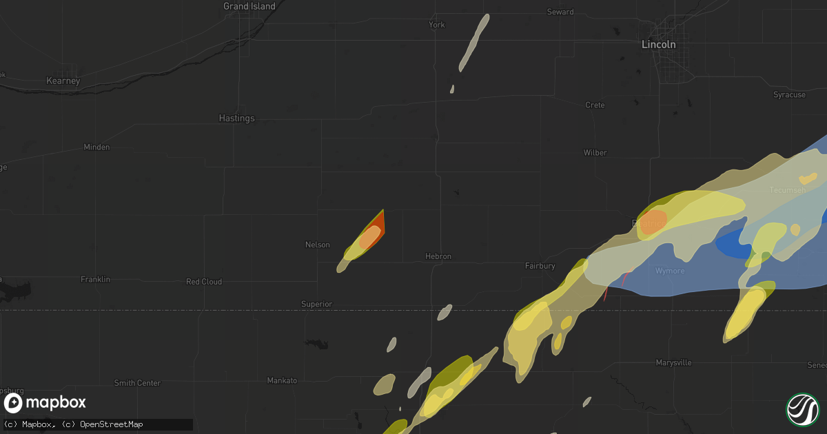 Hail map in Carleton, NE on May 18, 2026