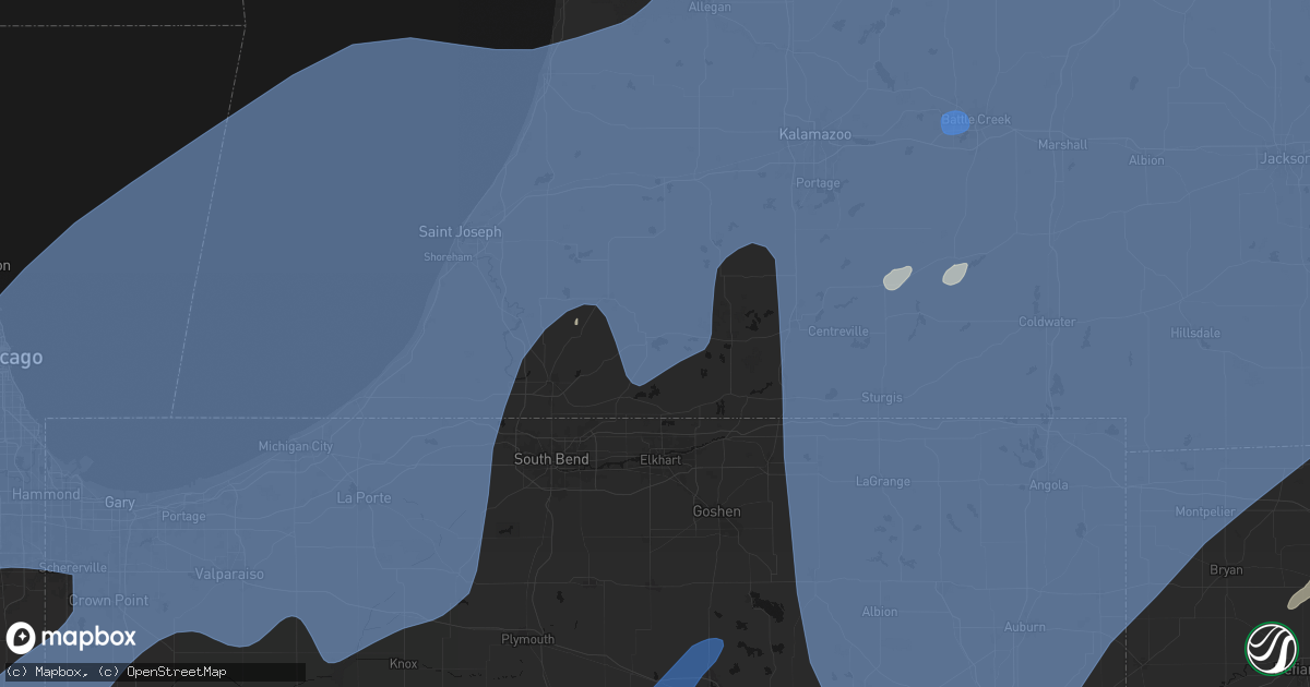 Hail map in Cassopolis, MI on May 18, 2026