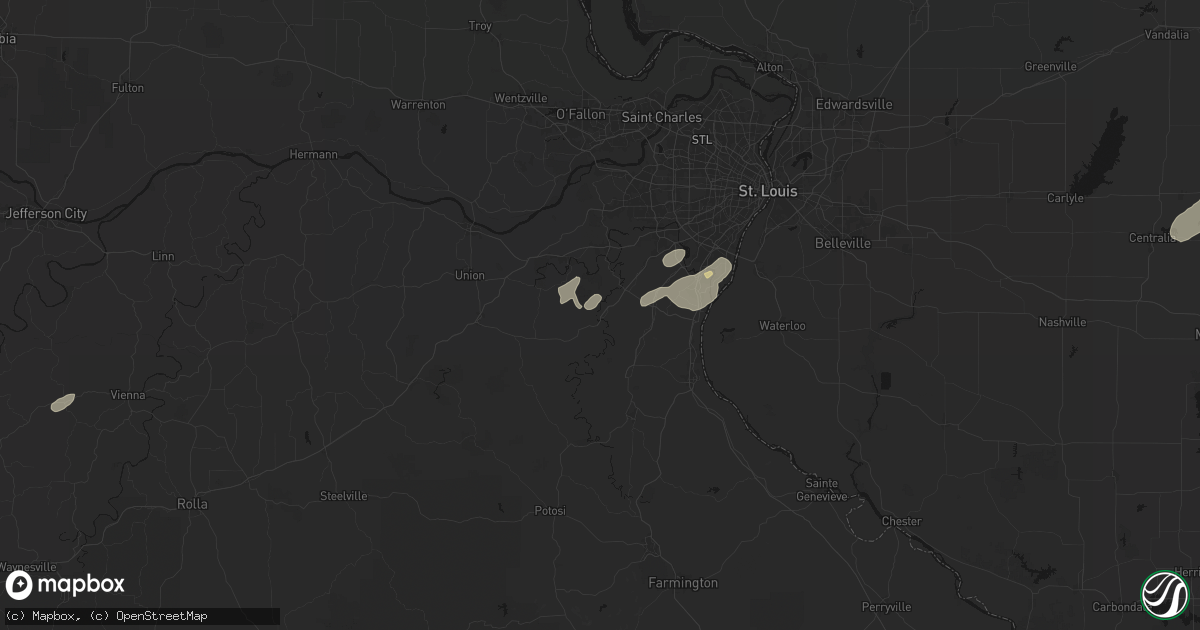 Hail map in Cedar Hill, MO on May 18, 2026