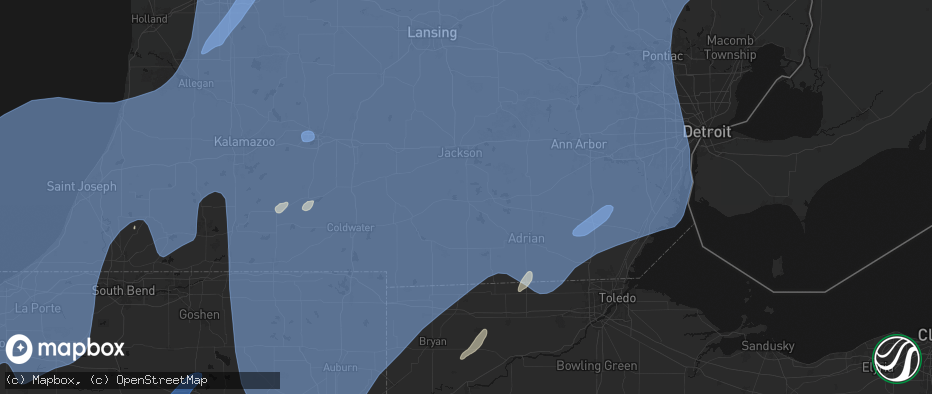 Hail map in Cement City, MI on May 18, 2026