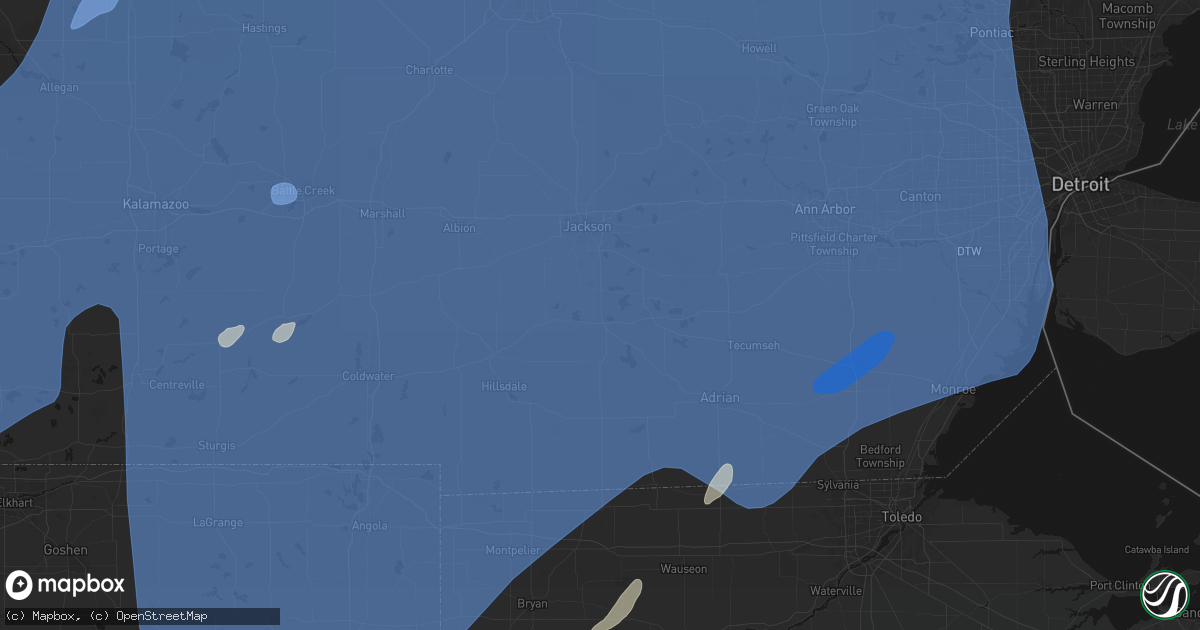 Hail map in Cement City, MI on May 18, 2026