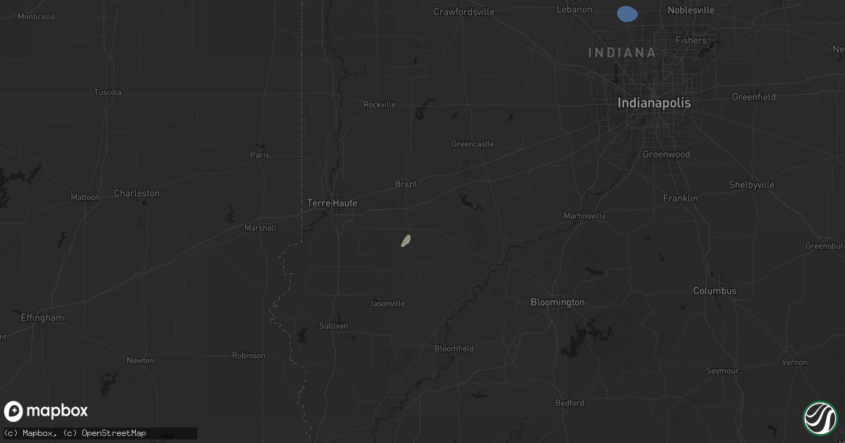 Hail map in Centerpoint, IN on May 18, 2026