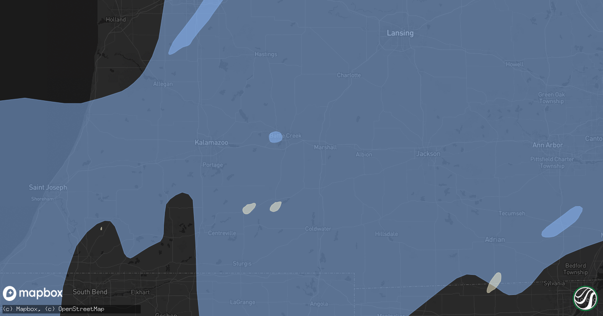 Hail map in Ceresco, MI on May 18, 2026