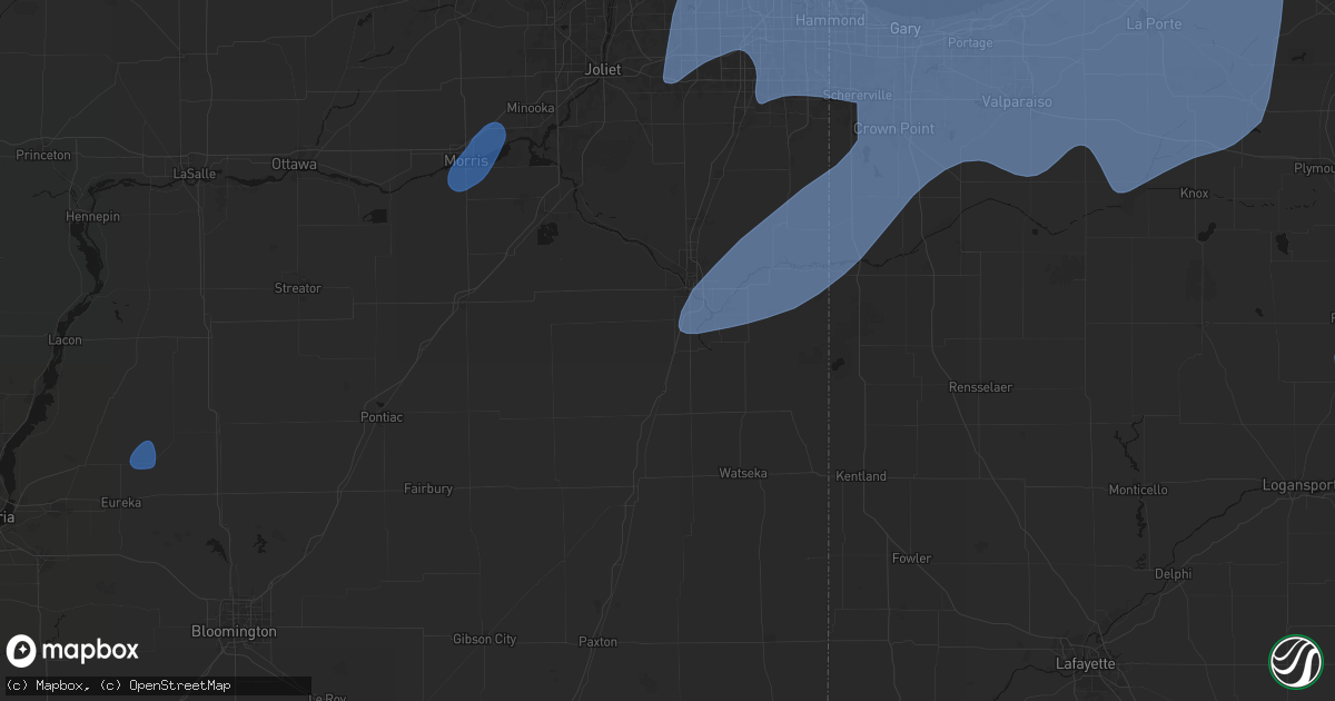 Hail map in Chebanse, IL on May 18, 2026