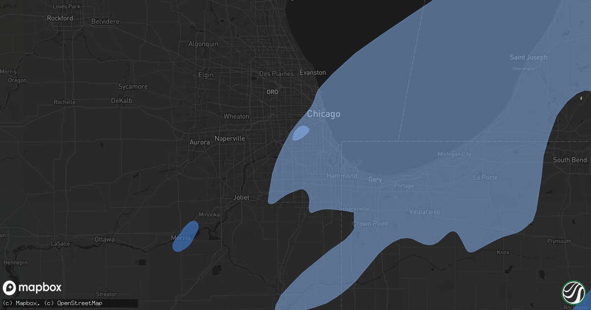 Hail map in Chicago Ridge, IL on May 18, 2026
